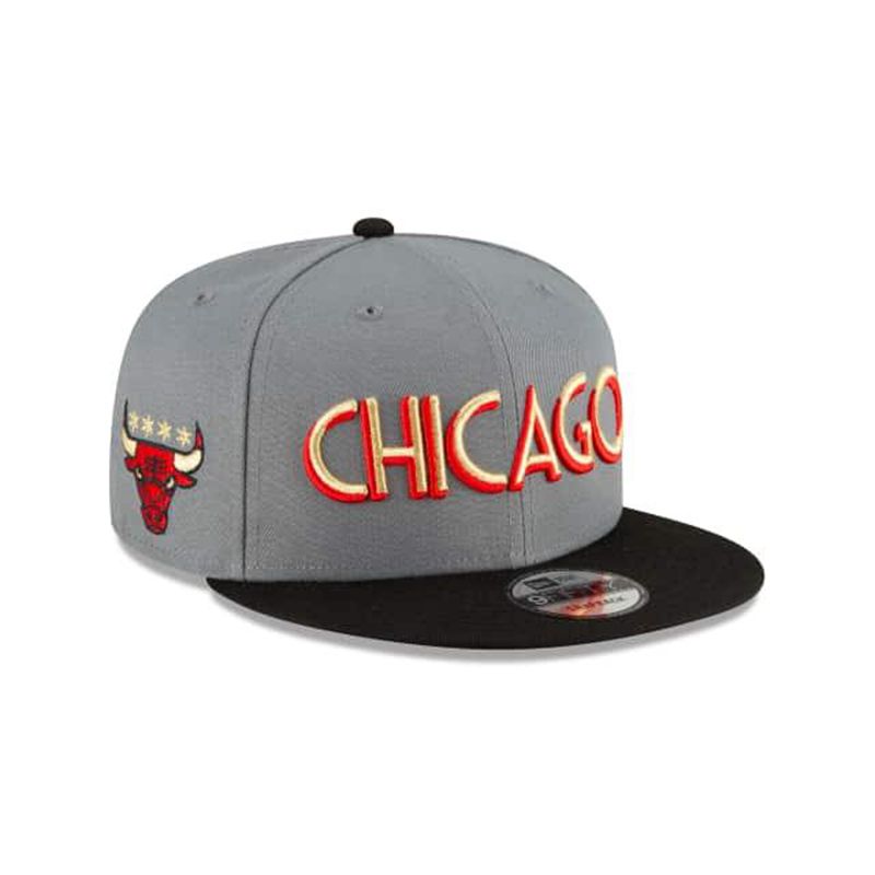 NBA Chicago Bulls City Edition 9Fifty Snapback (JGL3891) - Grey New Era Caps